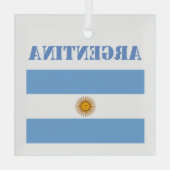 Argentinische Flagge Fußbälle Fußball Argentinisch Ornament Aus Glas (Rückseite)