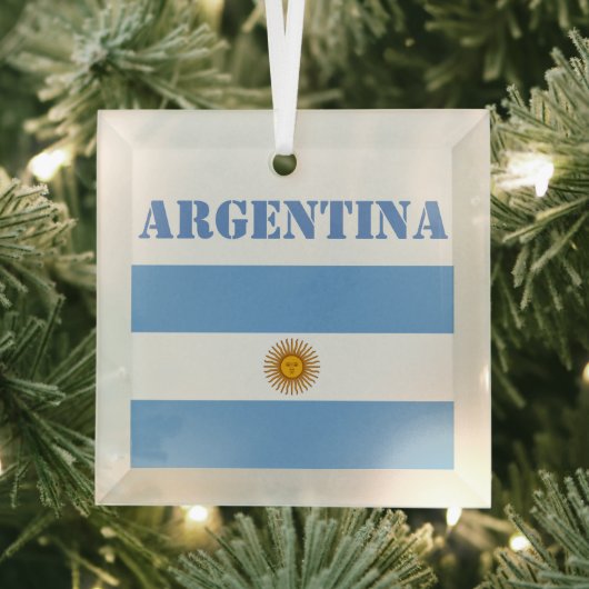 Argentinische Flagge Fußbälle Fußball Argentinisch Ornament Aus Glas (Insitu)
