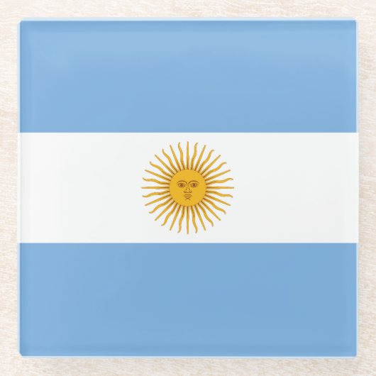 Argentinische Flagge Glasuntersetzer (Vorderseite)