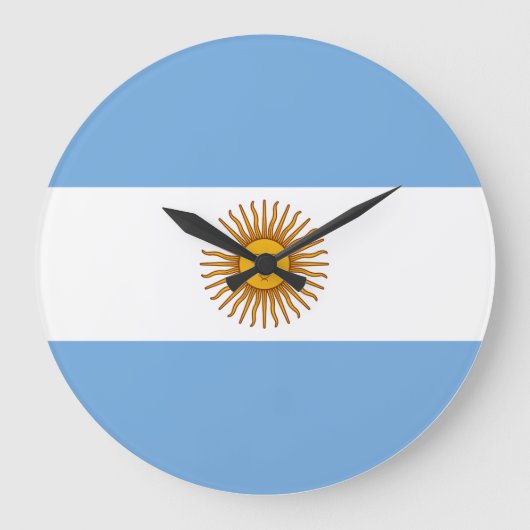 argentinische Flagge Große Wanduhr (Vorderseite)