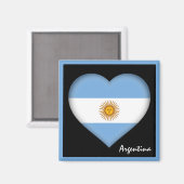 Argentinische Flagge & Herz, Argentinienurlaub /Sp Magnet (Vorderseite/Rückseite)