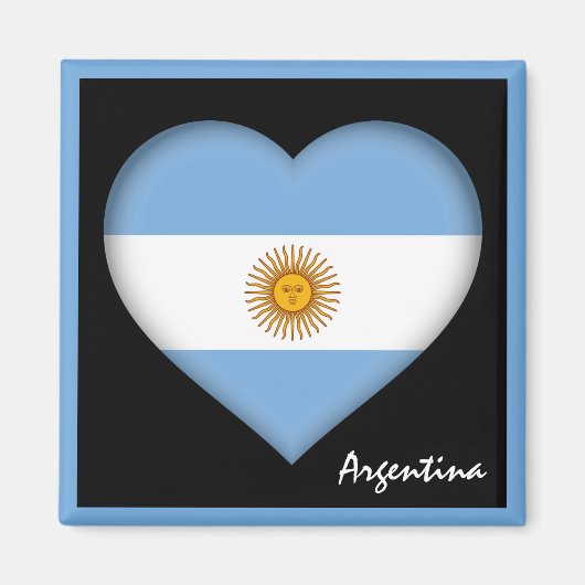 Argentinische Flagge & Herz, Argentinienurlaub /Sp Magnet (Vorne)