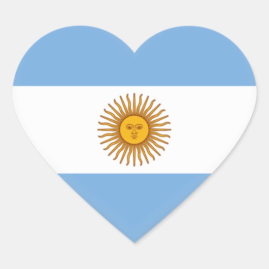 argentinische Flagge Herz-Aufkleber (Vorderseite)