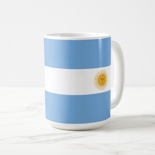 Argentinische Flagge Kaffeetasse (VorderseiteRechts)