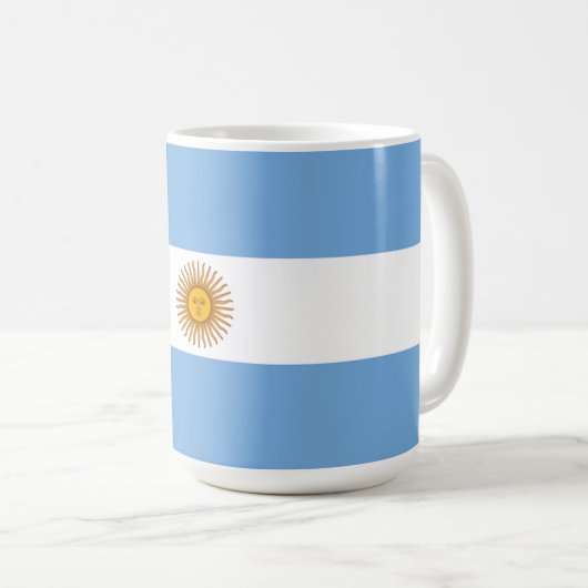 Argentinische Flagge Kaffeetasse (VorderseiteRechts)