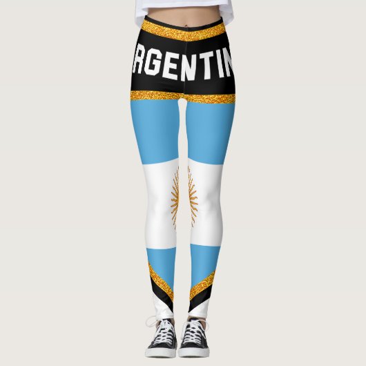 Argentinische Flagge Leggings (Vorderseite)