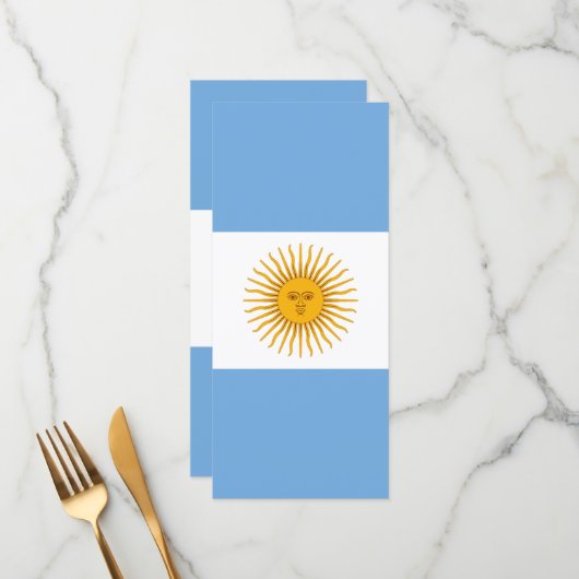 Argentinische Flagge Menükarte (Vorderseite/Rückseite Beispiel)