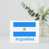 Argentinische Flagge mit Namen Postkarte (Stehend Vorderseite)