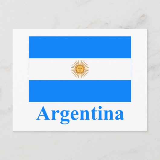 Argentinische Flagge mit Namen Postkarte (Vorderseite)