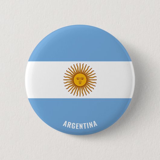 Argentinische Flagge Niedlich Patriotisch Button (Vorderseite)