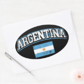 Argentinische Flagge Ovaler Aufkleber (Umschlag)