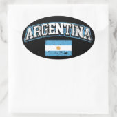 Argentinische Flagge Ovaler Aufkleber (Tasche)