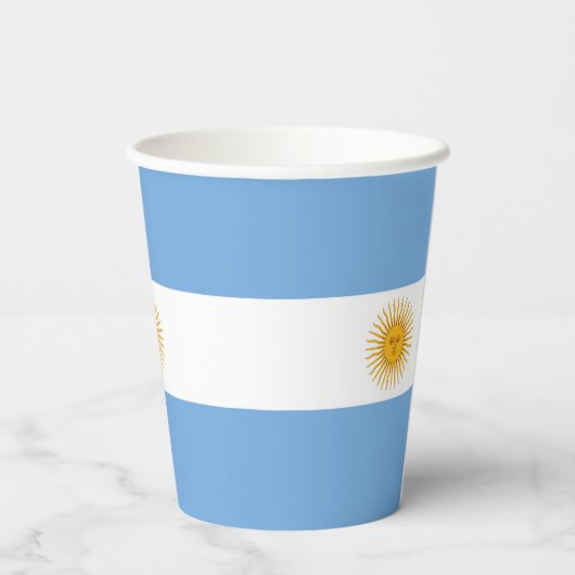 Argentinische Flagge Pappbecher (Rückseite)