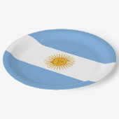 Argentinische Flagge Pappteller (Schrägansicht)