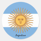 Argentinische Flagge Patrioten, Urlaub / Sport Runder Aufkleber (Vorderseite)