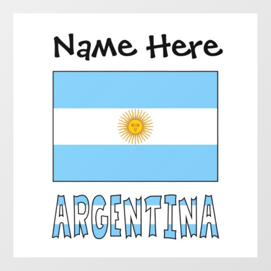 Argentinische Flagge Personalisiert Fensteraufkleber (Blatt)