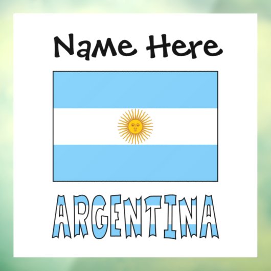 Argentinische Flagge Personalisiert Fensteraufkleber (Blatt 3)