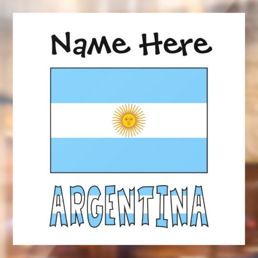 Argentinische Flagge Personalisiert Fensteraufkleber (Blatt 2)