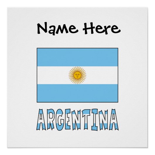 Argentinische Flagge Personalisiert Poster (Vorderseite)