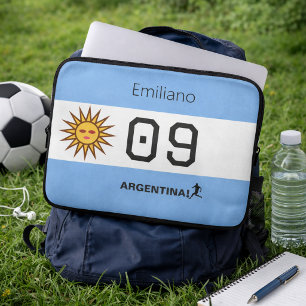Argentinische Flagge Personalisierte Fußball-Fanar Laptopschutzhülle