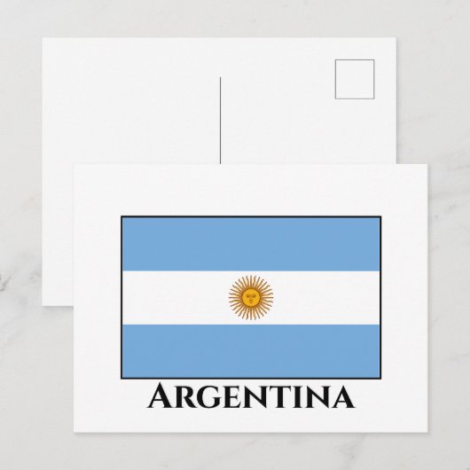argentinische Flagge Postkarte (Vorne/Hinten)