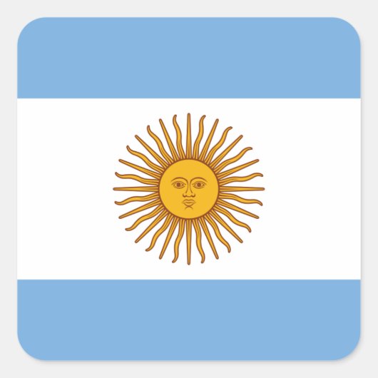 Argentinische Flagge Quadratischer Aufkleber (Vorderseite)
