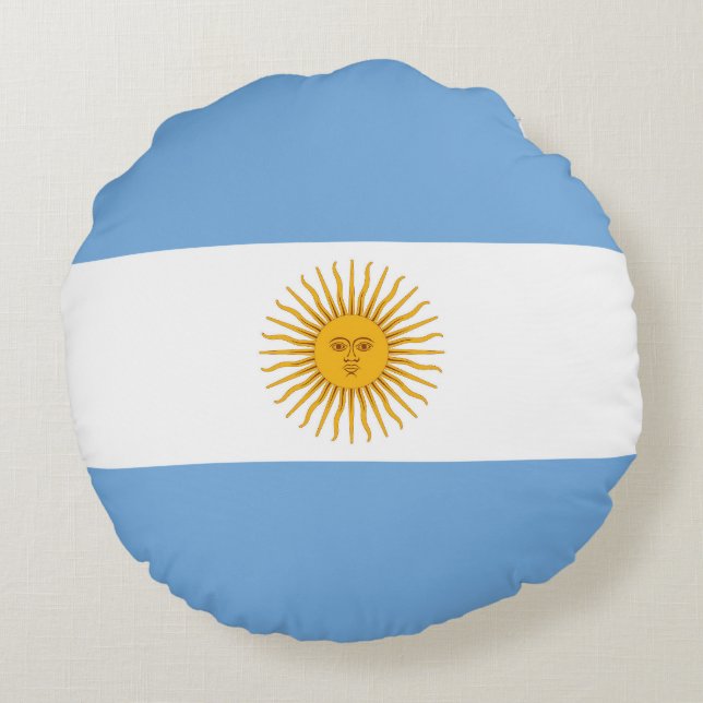 Argentinische Flagge Rundes Kissen (Rückseite)