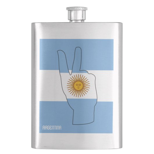 Argentinische Flagge Sieg Signatur Patriotic Flachmann (Vorderseite)
