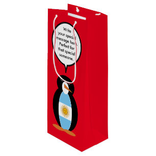Argentinische Flagge sprechende Ms Penguin Geschenktüte Für Weinflaschen