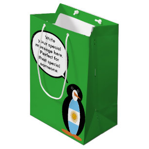 Argentinische Flagge sprechende Ms Penguin Mittlere Geschenktüte