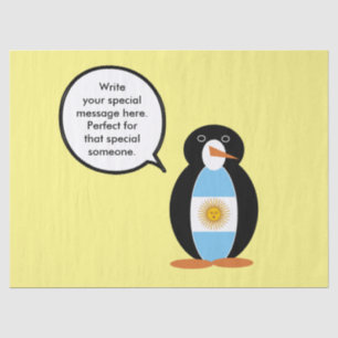 Argentinische Flagge sprechende Ms-Pinguin Seidenpapier