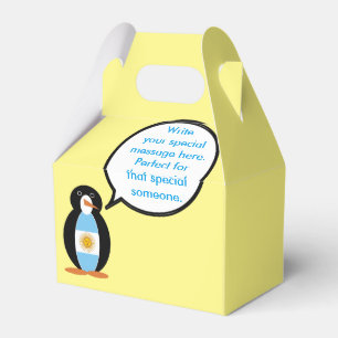 Argentinische Flagge sprechender Ms-Pinguin Geschenkschachtel