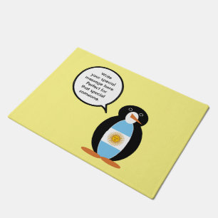 Argentinische Flagge Sprechender Ms Pinguin Person Fußmatte