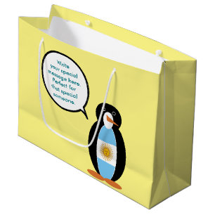 Argentinische Flagge Sprechender Ms-Pinguin Person Große Geschenktüte