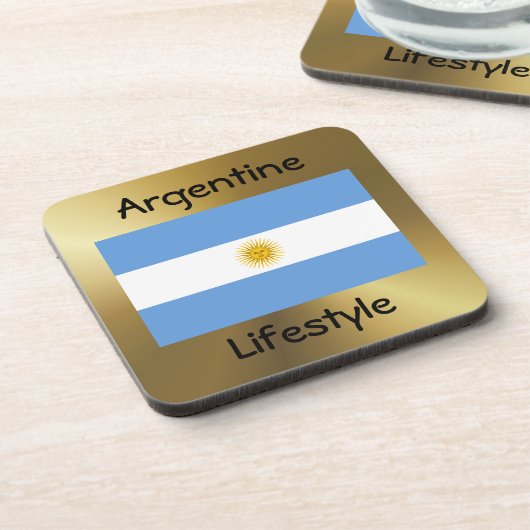 Argentinische Flagge+Text-Untersetzer Untersetzer (Linke Seite)