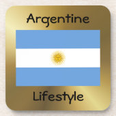 Argentinische Flagge+Text-Untersetzer Untersetzer (Vorderseite)