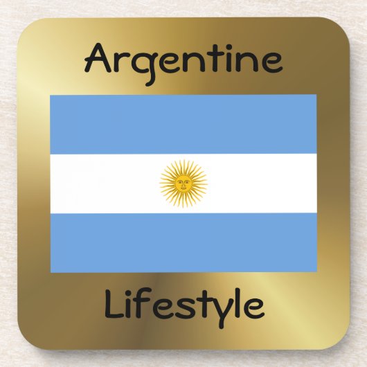 Argentinische Flagge+Text-Untersetzer Untersetzer (Vorderseite)