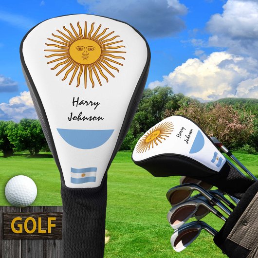 Argentinische Flagge und Mit Monogramm Golf Clubs  Golf Headcover