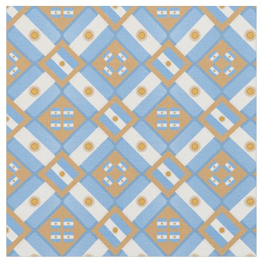 Argentinische Flagge und Trendy Argentina Fabric m Stoff (Nahaufnahme)