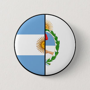 Argentinische Flagge und Wappen Patriotisch Button