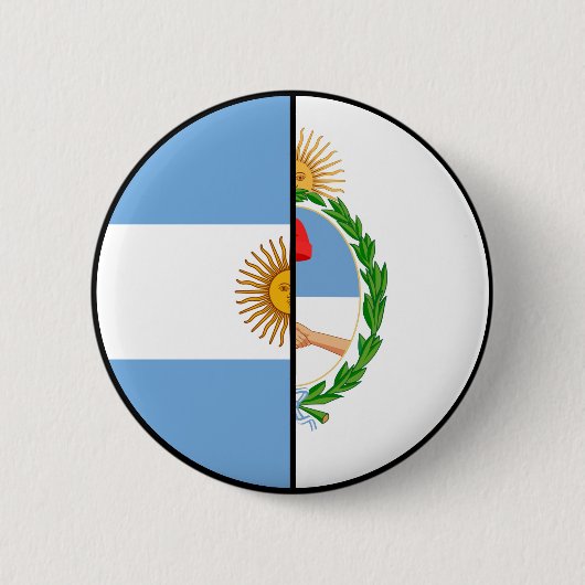 Argentinische Flagge und Wappen Patriotisch Button (Vorderseite)