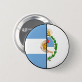 Argentinische Flagge und Wappen Patriotisch Button (Vorne & Hinten)