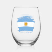 Argentinische Flagge Weinglas Ohne Stiel (Rückseite)