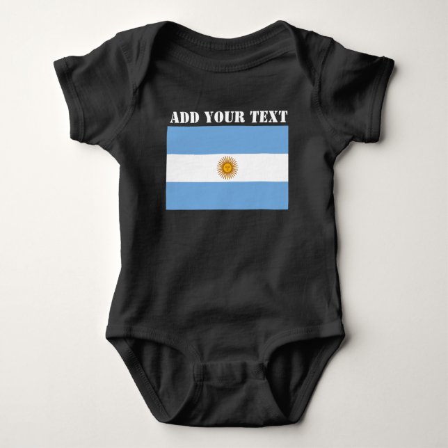Argentinische Flagge Weltmeisterschaft Fußball-Fuß Baby Strampler (Vorderseite)