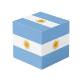 Argentinische Flagge Würfel (Rückseite Schrägansicht)