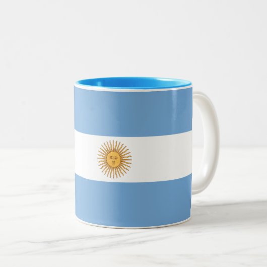 argentinische Flagge Zweifarbige Tasse (VorderseiteRechts)
