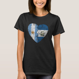 Argentinische Flaggen Guatemalas Herz Argentiniens T-Shirt