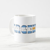 Argentinische Flaggenfarben Typografie Kaffeetasse (Vorderseite Links)