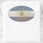 Argentinische Flaggenkleber Ovaler Aufkleber (Tasche)