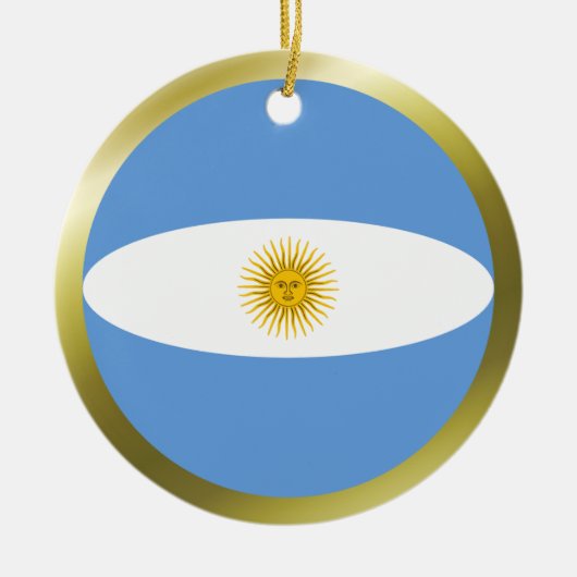 Argentinische Flaggenverzierung Keramikornament (Vorne)